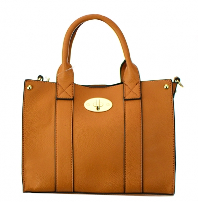 Two In one Faux Leather Handbag KS03S 38188 Tan